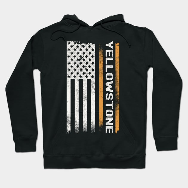 Vintage Yellowstone Flag Hoodie by Etopix